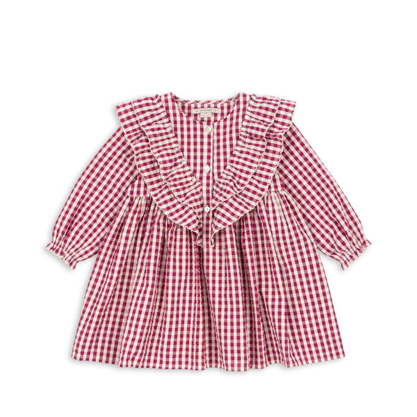 Kim Kleid Sangria / Butter Check