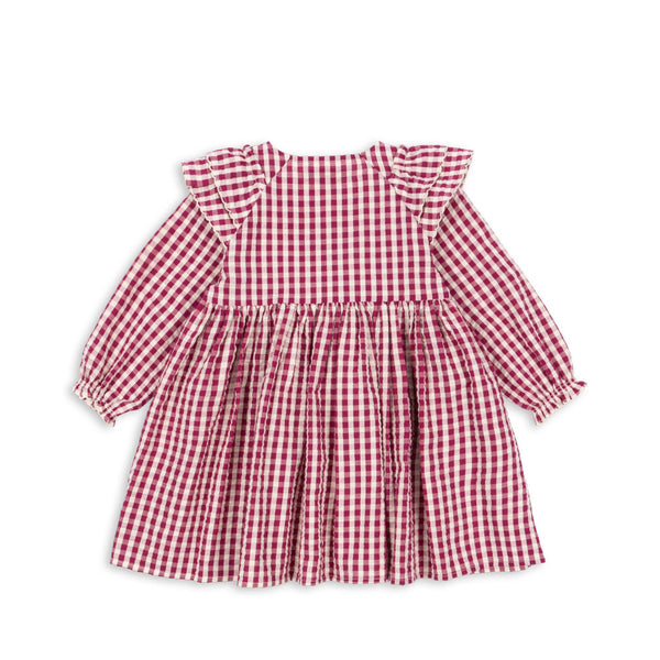 Kim Kleid Sangria / Butter Check