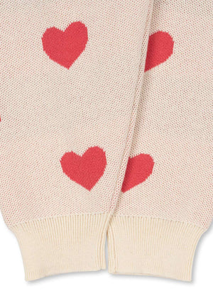 Jacquard-Struktur der Konges Sløjd Lapis Strickhose Coeur Coloré
