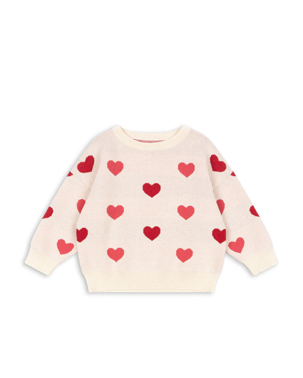 Pull maille lapis Coeur Coloré Duo Rose