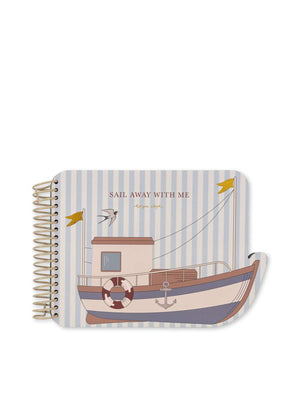 Wassertankpinsel und FSC-Papierseiten des Rock my Boat Buchs