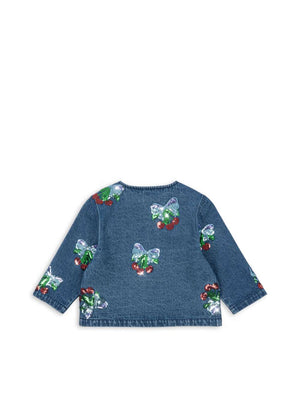 Paillettenstickerei auf dem Magot Jeansshirt Amarena von Konges Sløjd