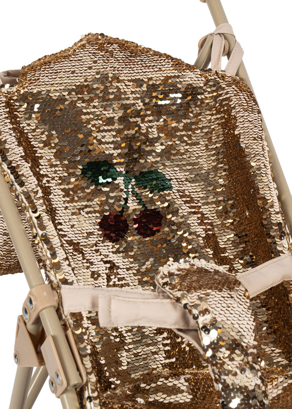 Landau de poupée scintillant Cerise