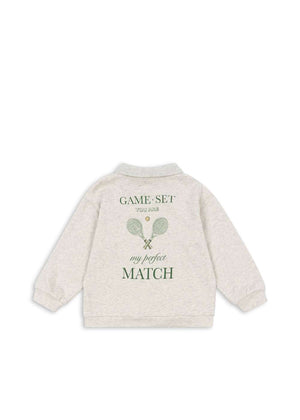 Knopfleiste des Spotty Poloshirts Off White Melange von Konges Sløjd