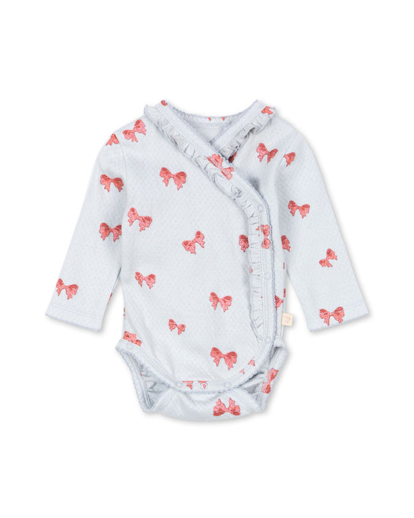 Sui Ruffle Newborn Body Rosia Blue Bow