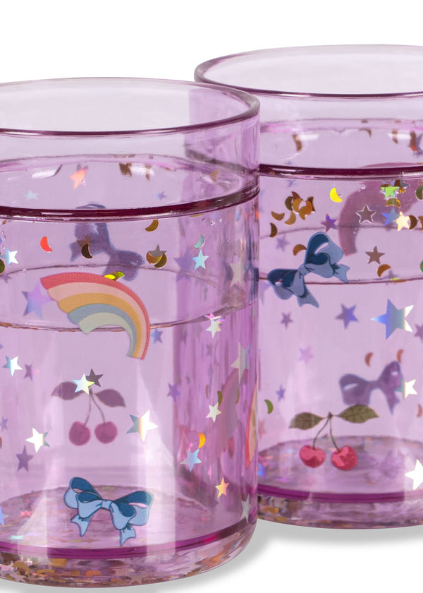 2-Pack Glitzer-Trinkbecher Rainbow Twinkle