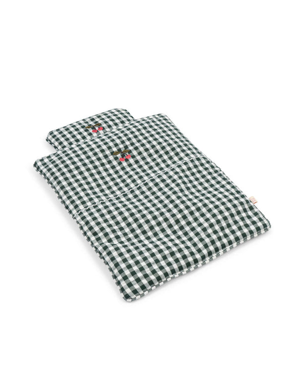 Puppen-Bettwäsche Green Check