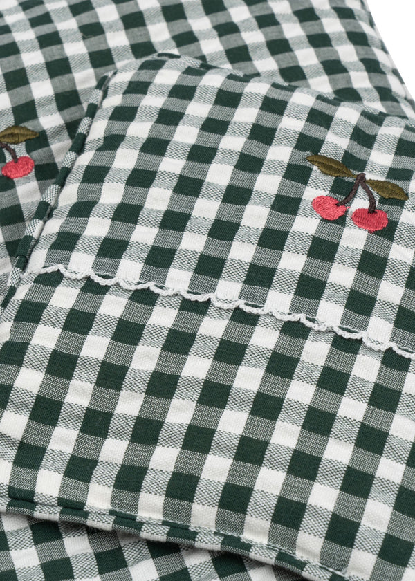 Puppen-Bettwäsche Green Check