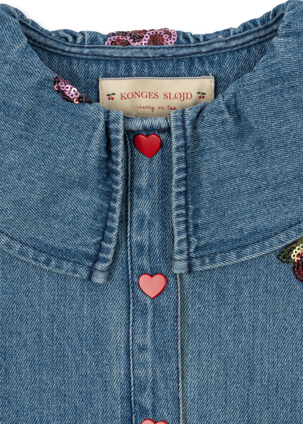 Magot Pailetten-Jeansshirt Vitamins