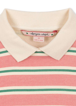 Kind im Konges Sløjd Spotty Langarm-Polo Blush Bound Stripe