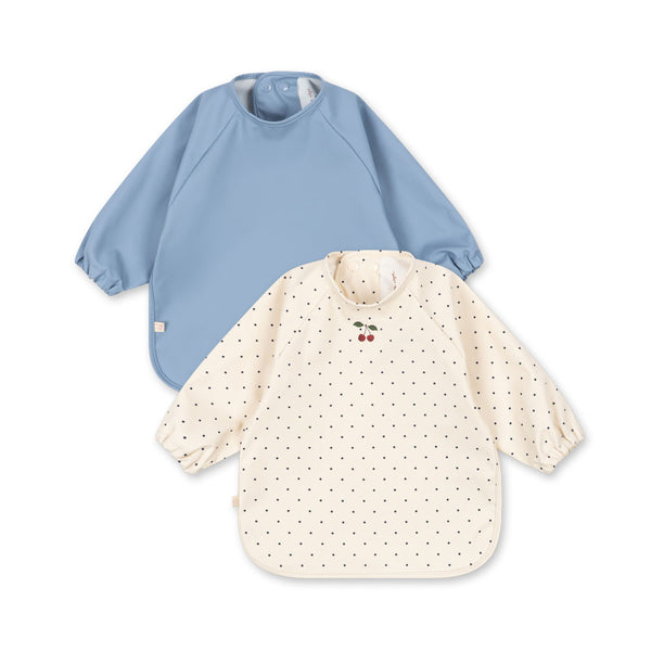 2-Pack Bib with Sleeves Navy Dot / Rain Washed