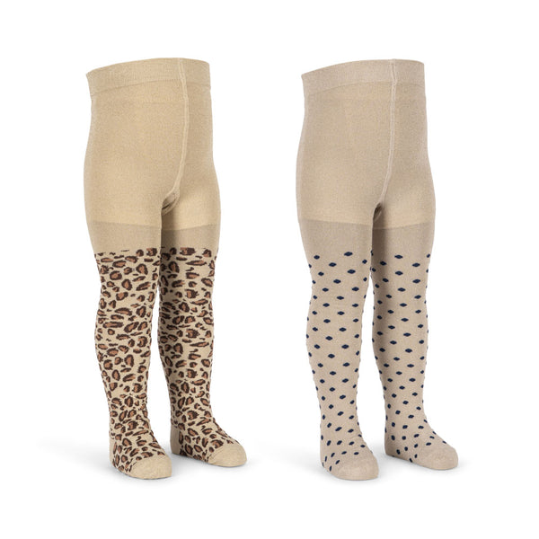 Collants en fil pailleté (lot de 2) - Motifs Leo et Dot