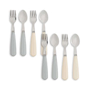 8-Pack Kinderbesteck-Set Creme / Onyx