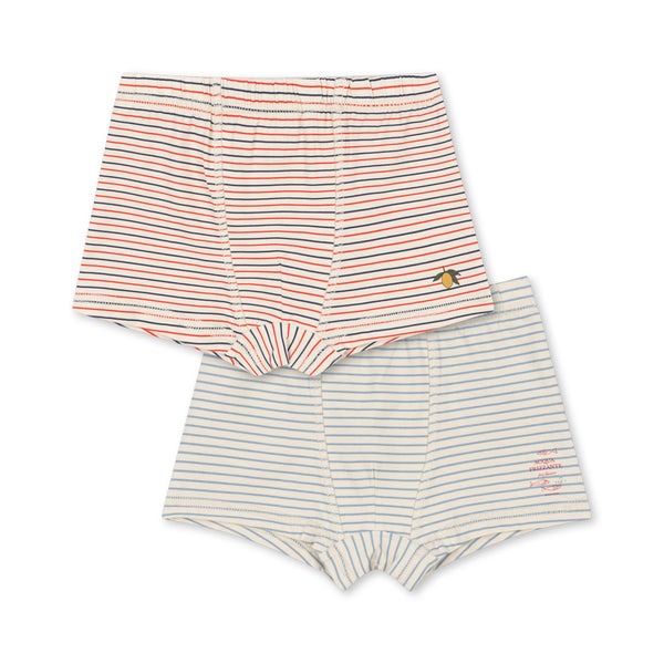 2-Pack Basic Boxershorts Stripe Bluie / Stripe Tricolore