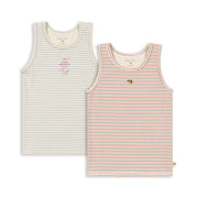 Lot de 2 débardeurs rayés bleus / rayés tricolores