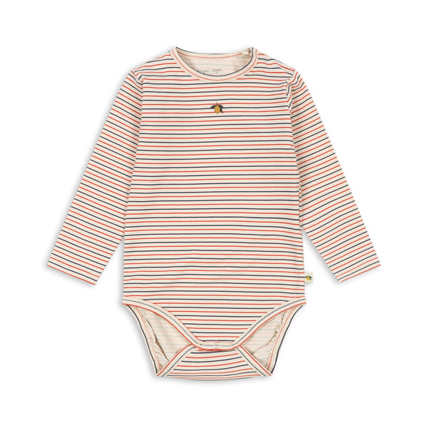 Body basique à manches longues rayé tricolore
