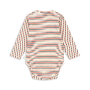 Langarm-Body Stripe Tricolore von Konges Sløjd, Detailansicht