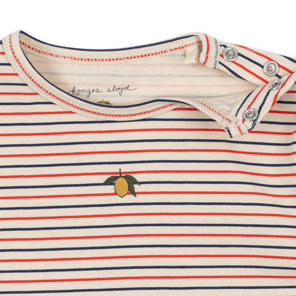 Body basique à manches longues rayé tricolore