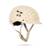 Casque de vélo bleu marine à pois