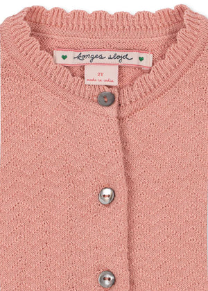 Kinder-Strickjacke Cypres in Rosé von Konges Sløjd, Rückansicht