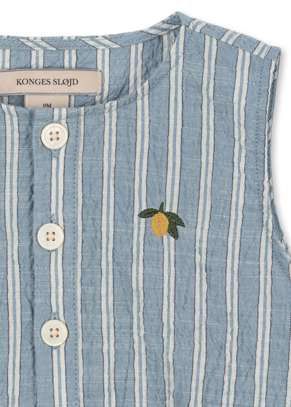 Elliot Strampler Trio Bleu Stripe