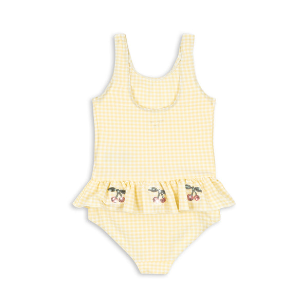 Maillot de bain Etta à carreaux banane et amande