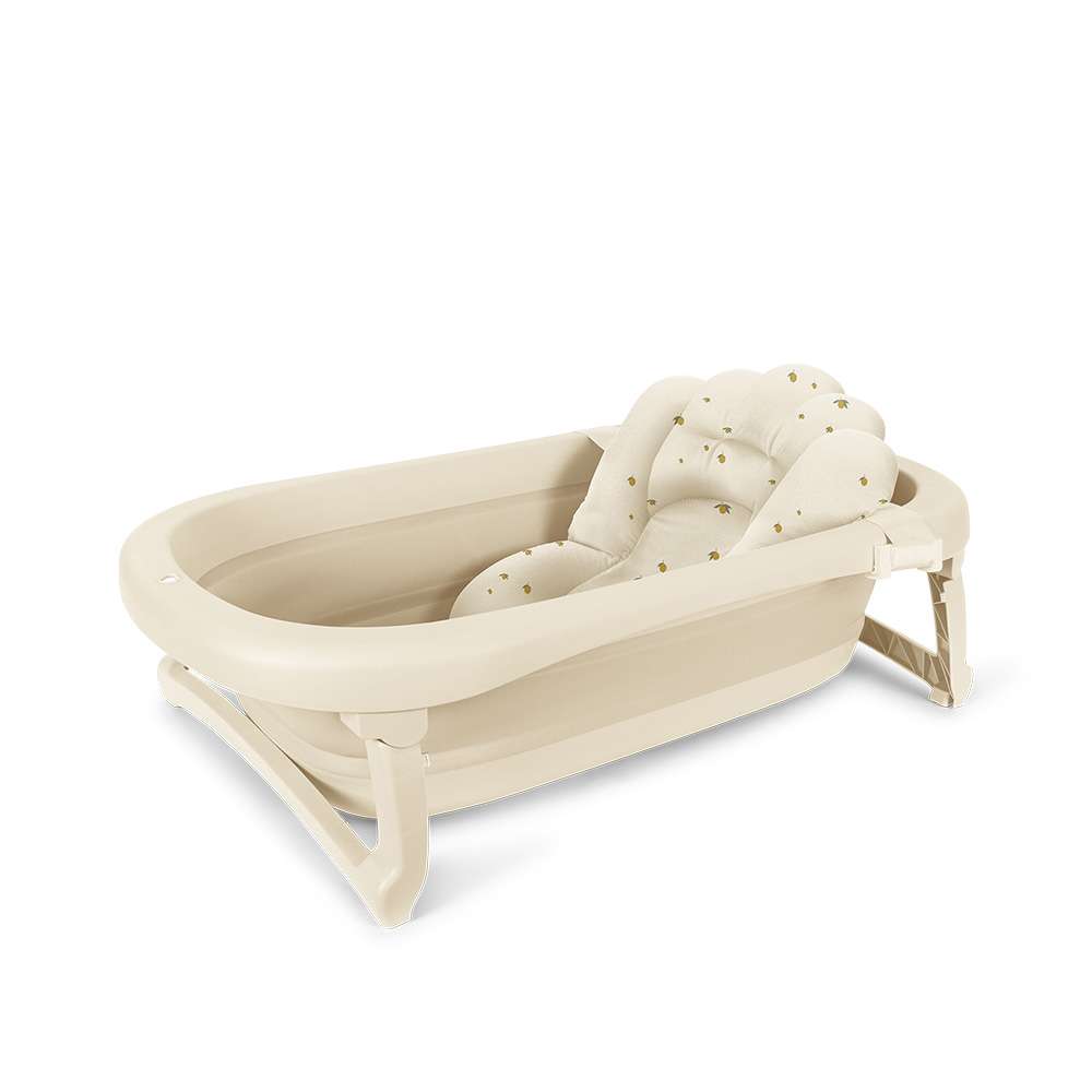Konges Sløjd faltbare Babybadewanne in Creme mit Badekissen, 80 × 49 cm