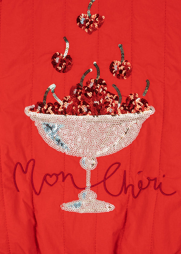 Juno Bestickte Bomberjacke Fiery Red