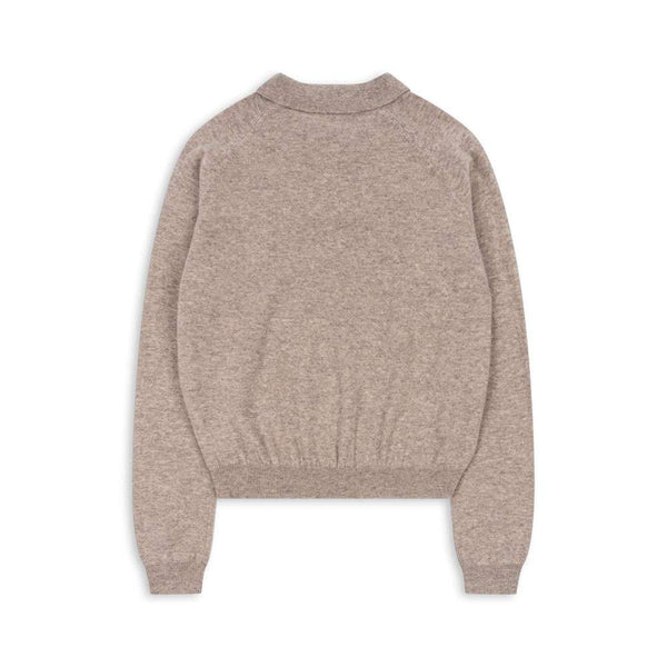 Polo Basi von Konges Sløjd in Oatmeal Melange, Polokragen