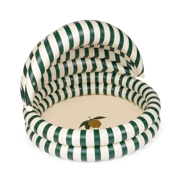 Planschbecken mit Sonnenschutz Green Stripe