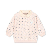 Spotty Langarm-Polo Rosewater Dot