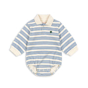 Spotty Langarm-Body Stripe Ciel