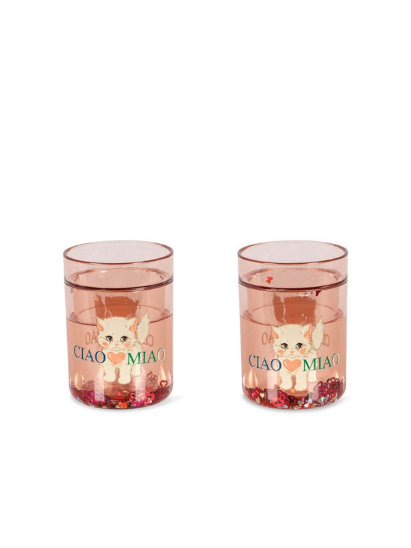 2-Pack Glitzer-Trinkbecher Ciao Miao