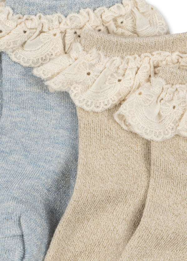 2-Pack Glitzer-Socken Pearl Blue