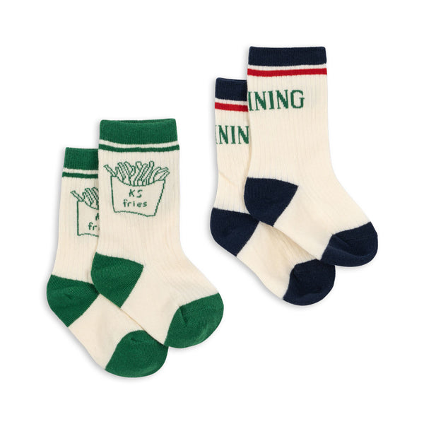 2-Pack gerippte Socken Fine Dining