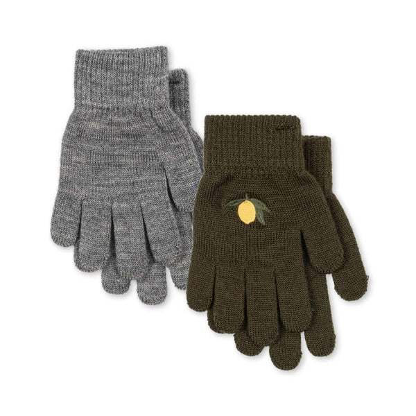 Lot de 2 paires de gants Filla vert kombu
