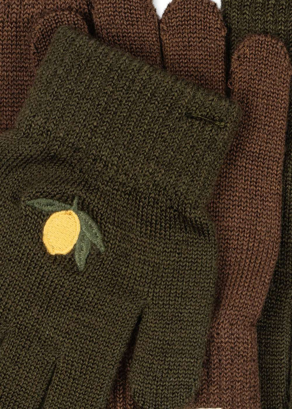 Lot de 2 paires de gants Filla vert kombu