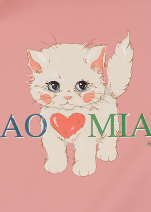 Lätzchen Ciao Miao von Konges Sløjd, Katzen-Motiv im Detail