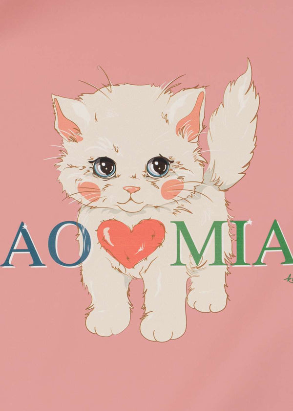 Lätzchen Ciao Miao von Konges Sløjd, Katzen-Motiv im Detail