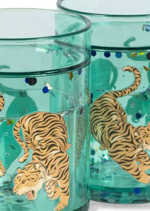 2er-Pack Glitzer-Trinkbecher Tiger Ruggito von Konges Sløjd im Detail
