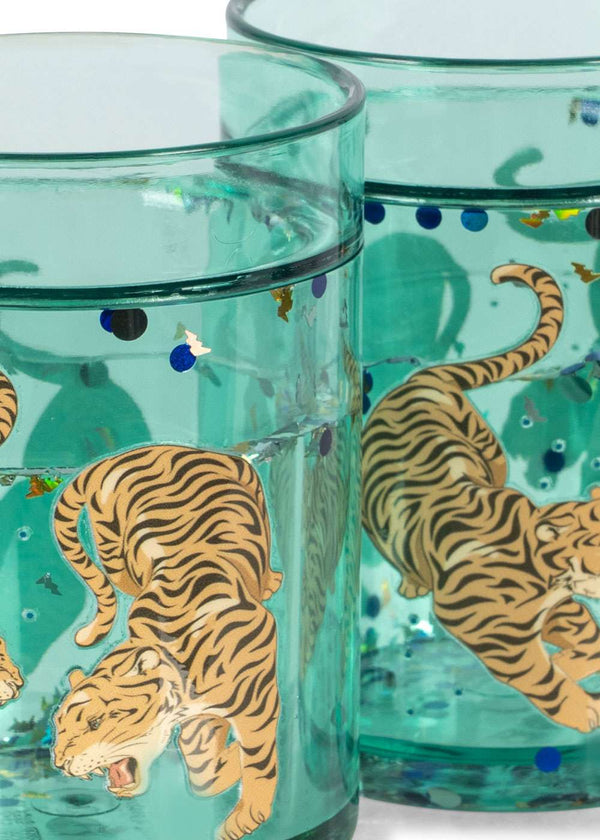 2er-Pack Glitzer-Trinkbecher Tiger Ruggito von Konges Sløjd im Detail
