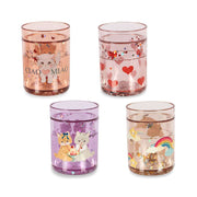 4-Set Glitzer-Trinkbecher Multi Glitter