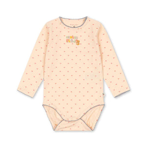 Konges Sløjd Langarm-Body Basic Teddy Coeur mit Druckknöpfen im Schritt – Vorderansicht