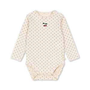 Konges Sløjd Body Basic Blue Dot, Langarm-Body für Babys