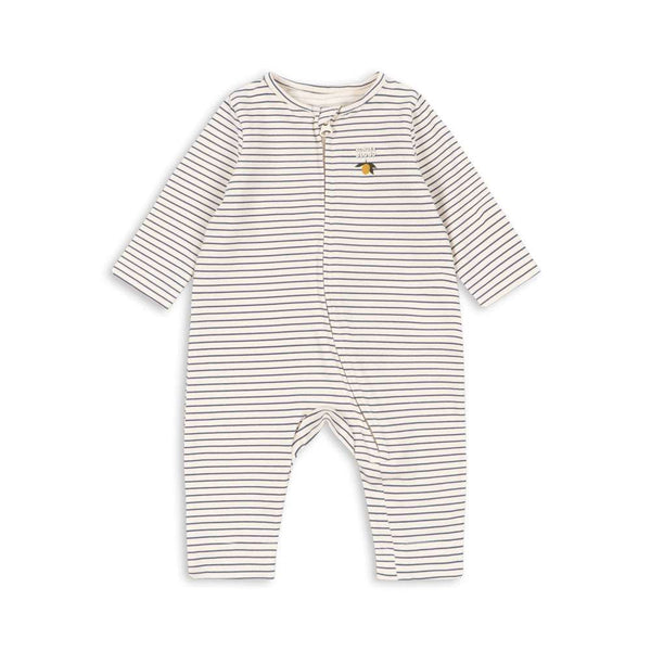 Konges Sløjd Zip-Strampler Basic Stripe Como, gestreift, Vorderansicht