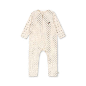 Konges Sløjd Zip-Strampler Basic Blue Dot aus 95 % Bio-Baumwolle