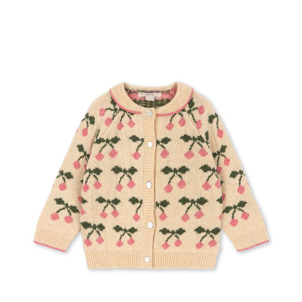 Konges Sløjd Strickjacke Belou Cherry aus Wollmischung, Vorderansicht