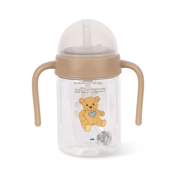 Konges Sløjd Trinkflasche Teddy mit Griff und Strohhalm