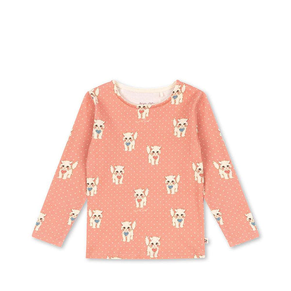 Konges Sløjd Langarmshirt Ella Ciao Miao Rose – Vorderansicht