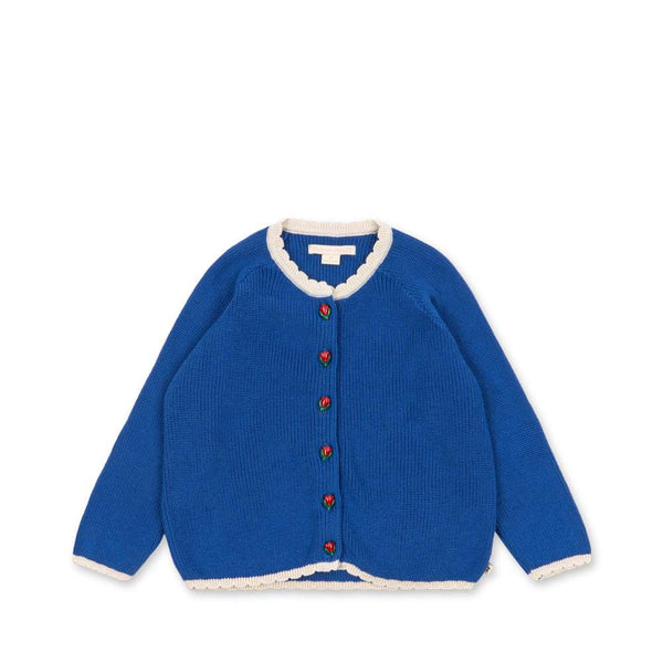 Konges Sløjd Strickjacke Lallo in Blau aus GOTS-Bio-Baumwolle